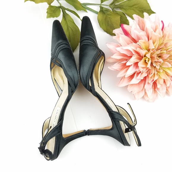 Jimmy Choo pointed toe slingback satin heels - Picture 5 of 6